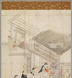 田中啓爾文庫貴重資料画像 [長崎風俗と異人の圖] ; 1.反物屋など