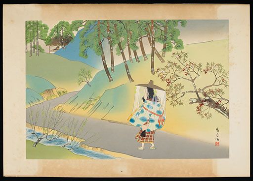 日蓮聖人御伝木版画 25 女人日妙 日蓮聖人御伝木版画 25 女人日妙